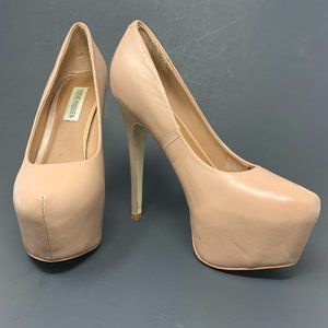 Steve Madden Blush Leather Deja Vu Platform Pump